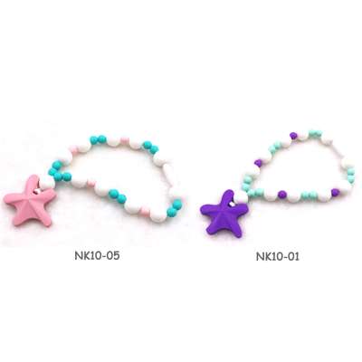 Fashion jewelry women accessories wholesale chew necklace BPA free babay teething toy beads for jewelry making