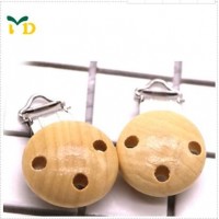 Food grade Baby wood Pacifier Clips BPA Free Teether Pacifier Chain Holders Silicone Dummy Clip